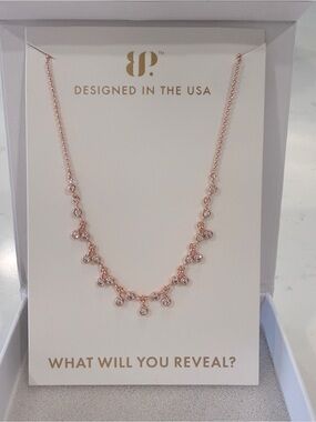 bp Rose Gold Droplet CZ Necklace